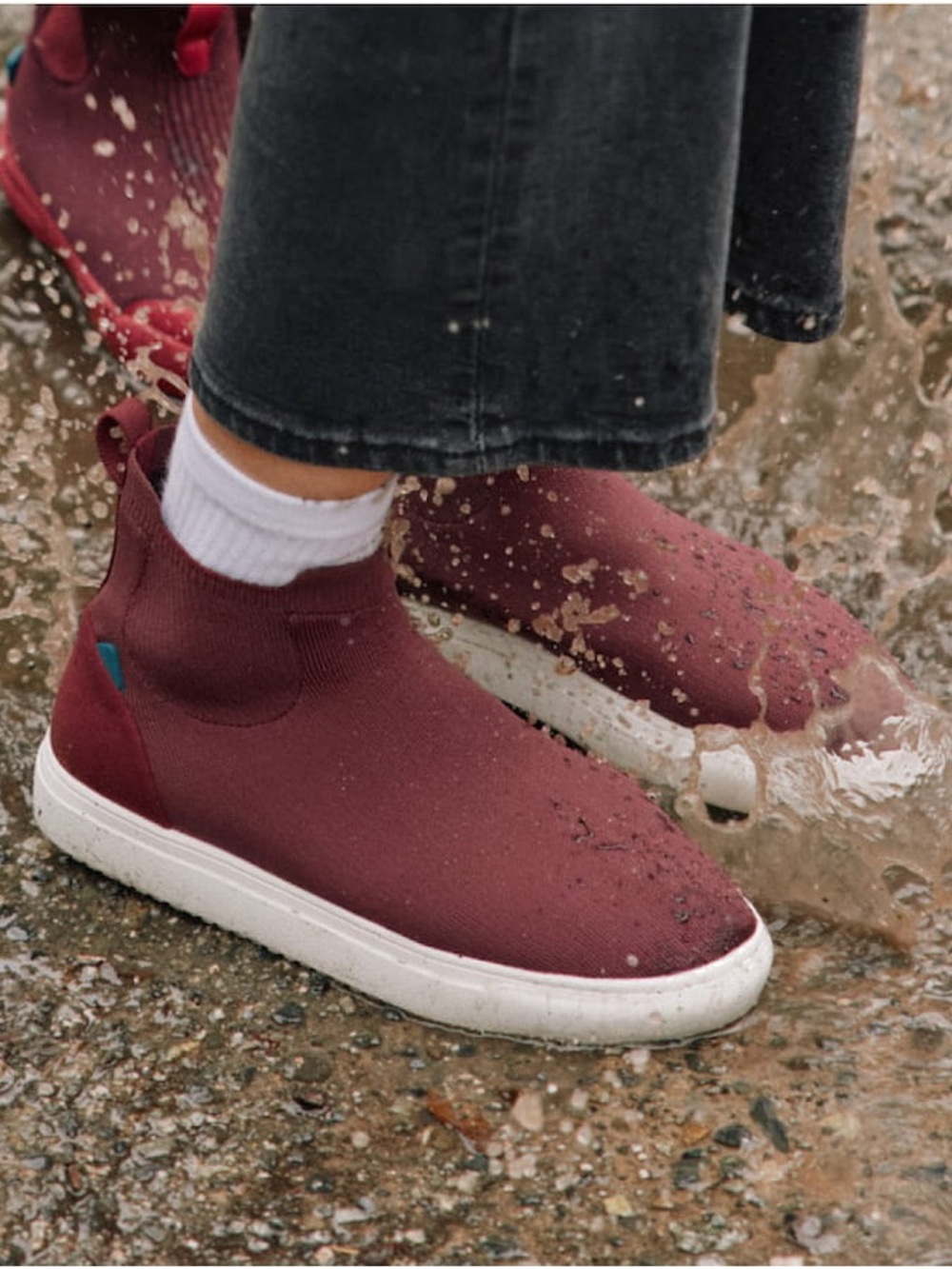 Vessi Women's Maroon Slip-On Winter Rain Boots